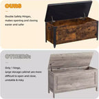 Sitzbank mit Stauraum, Retro Holztruhe mit 2 Sicherheitscharnieren, belastbar bis 136 kg, Ottomanen-Sitzbank für Schlafzimmer, Wohnzimmer, Rustikal