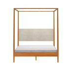 Himmelbett Harbor Queen mit gepolstertem Kopfteil, Blonde/ Swiss Coffee (MD2411-01)