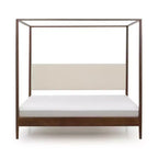 Himmelbett Harbor Queen mit gepolstertem Kopfteil, Blonde/ Swiss Coffee (MD2411-01)