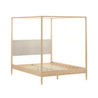Himmelbett Harbor Queen mit gepolstertem Kopfteil, Blonde/ Swiss Coffee (MD2411-01)