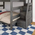 Modernes Bauernhaus Etagenbett Queen über Queen mit Treppe