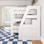 Modernes Bauernhaus Etagenbett Queen über Queen mit Treppe