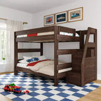 Modern Farmhouse Queen Over Queen Bunk Bed With Staircase