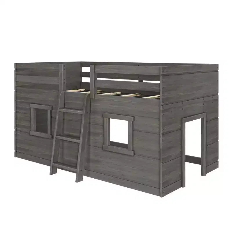Farmhouse Twin Niedriges Hochbett mit 2 Fenstern