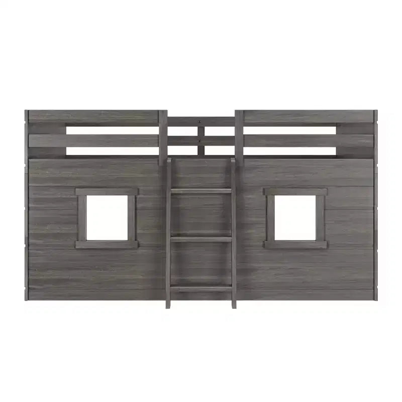 Farmhouse Twin Niedriges Hochbett mit 2 Fenstern