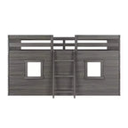 Farmhouse Twin Niedriges Hochbett mit 2 Fenstern