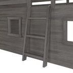Farmhouse Twin Niedriges Hochbett mit 2 Fenstern