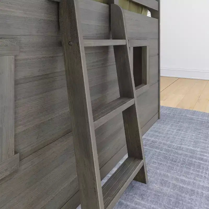 Farmhouse Twin Niedriges Hochbett mit 2 Fenstern