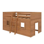 Farmhouse Twin Niedriges Hochbett mit 2 Fenstern