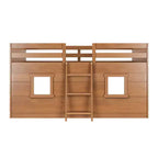Farmhouse Twin Niedriges Hochbett mit 2 Fenstern