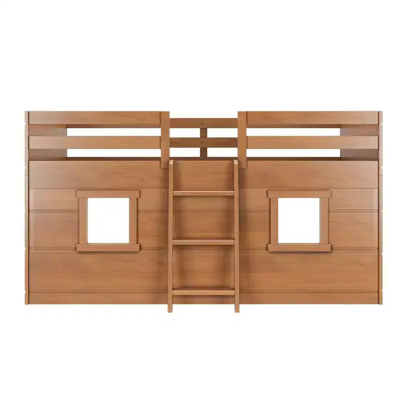 Farmhouse Twin Niedriges Hochbett mit 2 Fenstern