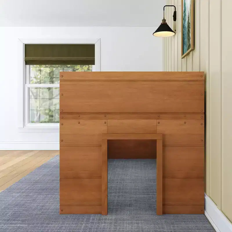 Farmhouse Twin Niedriges Hochbett mit 2 Fenstern