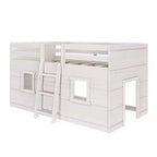 Farmhouse Twin Niedriges Hochbett mit 2 Fenstern