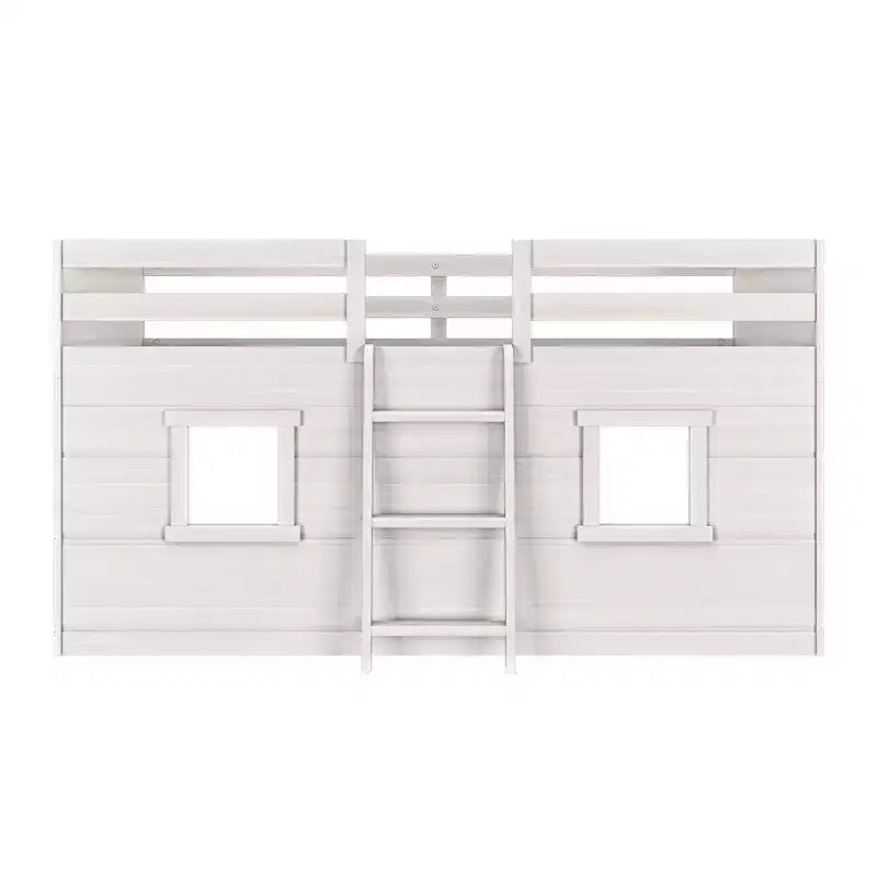 Farmhouse Twin Niedriges Hochbett mit 2 Fenstern