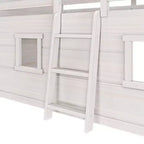 Farmhouse Twin Niedriges Hochbett mit 2 Fenstern