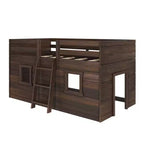 Farmhouse Twin Niedriges Hochbett mit 2 Fenstern