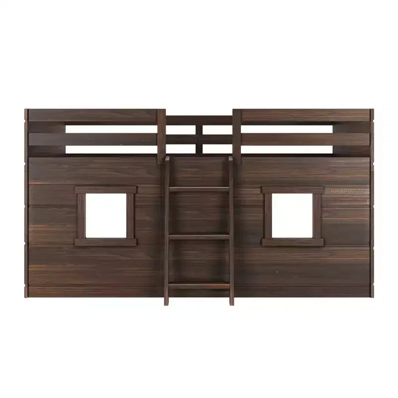 Farmhouse Twin Niedriges Hochbett mit 2 Fenstern