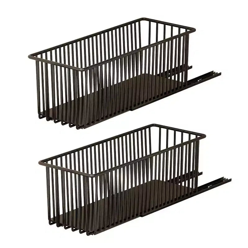Multifunctional Sliding Shelves,2 Pack Pull Out Cabinet Organizer,Sturdy Carbon Steel Roll-Out Drawers for Kitchen Cabinet Pantry Bathroom Under Sink