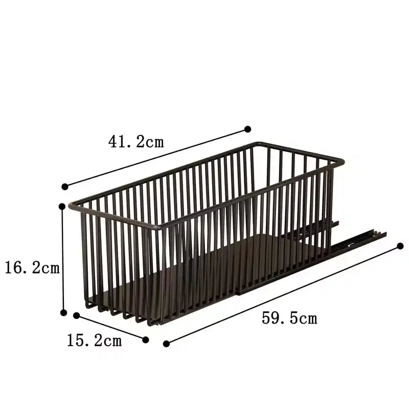 Multifunktionale ausziehbare Regalböden, 2er-Pack ausziehbarer Schrankorganizer, stabile Roll-Out-Schubladen aus Karbonstahl für Küchenschränke, Speisekammer, Bad, unter der Spüle