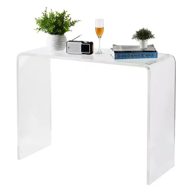 Console TableModern Acrylic Transparent Narrow Side Table, Compact Accent Furniture for Living Room, Dining Room, or Entryway