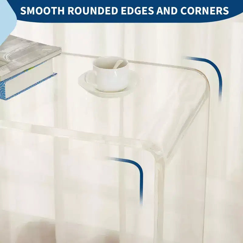 KonsolentischModerner, transparenter Beistelltisch aus Acryl, schmales, kompaktes Akzentmöbel für Wohnzimmer, Esszimmer oder Flur