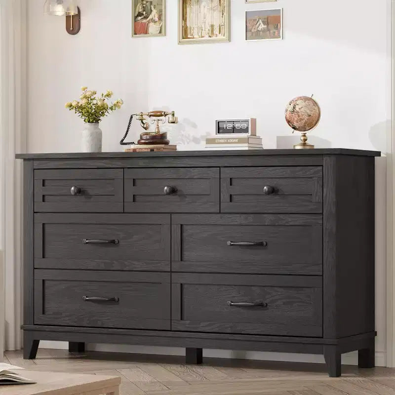 GustoWave 54 7-Drawer Dresser with Anti-Tip Safety Feature - Modern Storage Chest for Bedroom or Living Room