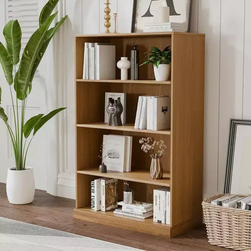 PexFix 49x31x16 Doorless Wood Bookshelf Storage Cabinet Bookcase&Office Cabinet for Kitchen Bedroom Entryway Living Room Dinning Room Natural