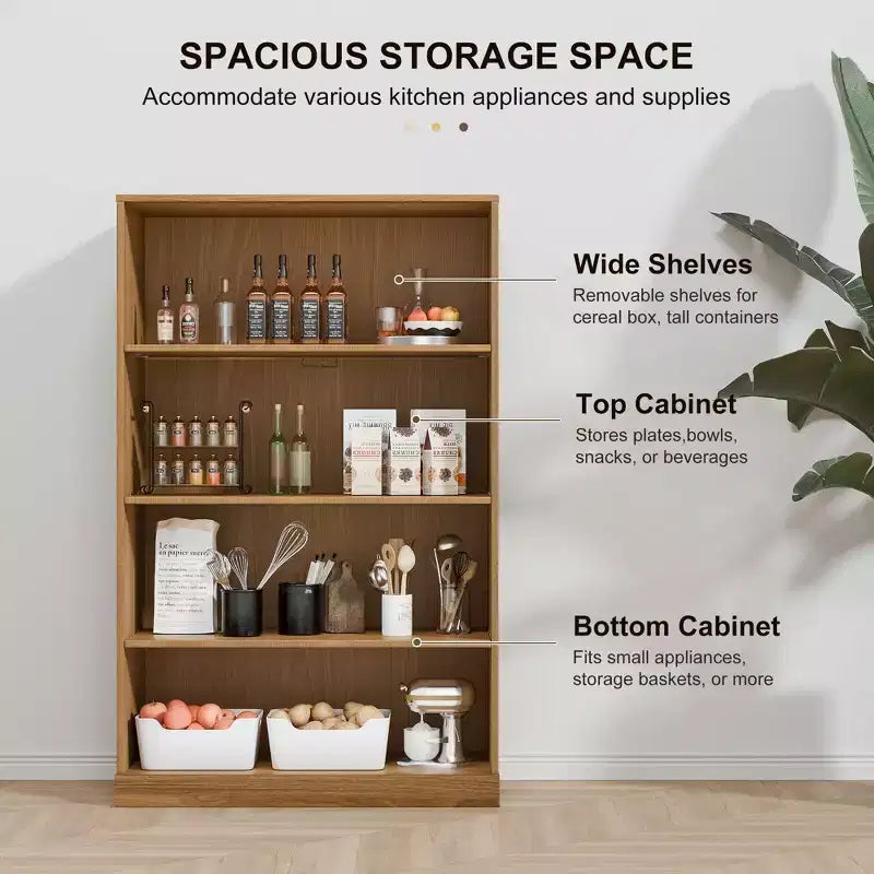 PexFix 49x31x16 Türenloses Bücherregal Holz Aktenschrank Bücherregal & Büroschrank für Küche Schlafzimmer Eingangsbereich Wohnzimmer Esszimmer Natur