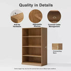 PexFix 49x31x16 Türenloses Bücherregal Holz Aktenschrank Bücherregal & Büroschrank für Küche Schlafzimmer Eingangsbereich Wohnzimmer Esszimmer Natur