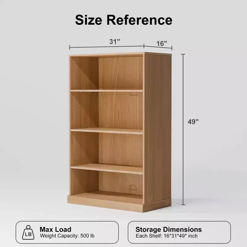 PexFix 49x31x16 Türenloses Bücherregal Holz Aktenschrank Bücherregal & Büroschrank für Küche Schlafzimmer Eingangsbereich Wohnzimmer Esszimmer Natur