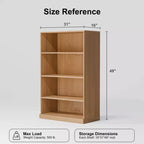 PexFix 49x31x16 Türenloses Bücherregal Holz Aktenschrank Bücherregal & Büroschrank für Küche Schlafzimmer Eingangsbereich Wohnzimmer Esszimmer Natur
