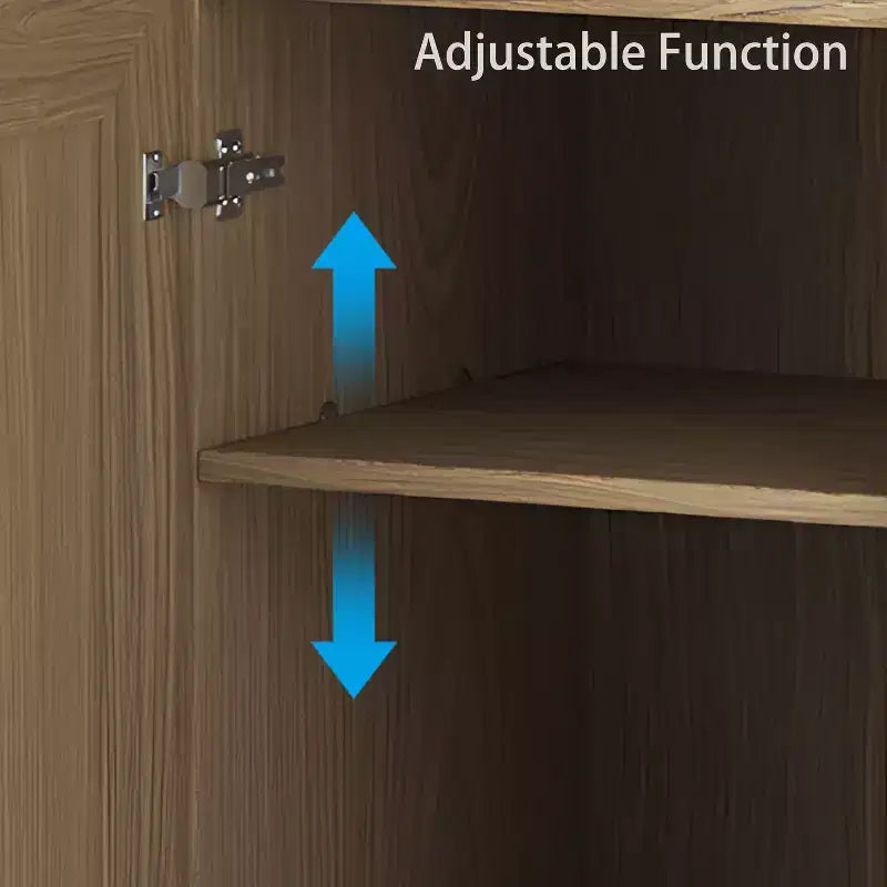 PexFix 36 Modulare Anrichte mit Stauraum, Farmhouse Buffet-Schrank mit Rattantüren für Wohnzimmer, Küche, Esszimmer, Diele, Natur