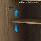 PexFix 36 Modulare Anrichte mit Stauraum, Farmhouse Buffet-Schrank mit Rattantüren für Wohnzimmer, Küche, Esszimmer, Diele, Natur