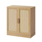 PexFix 36 Modulare Anrichte mit Stauraum, Farmhouse Buffet-Schrank mit Rattantüren für Wohnzimmer, Küche, Esszimmer, Diele, Natur