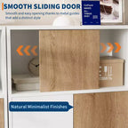 Holzschrank - Sideboard mit Schiebetüren, verstellbaren Einlegeböden, Eckschrank, kompaktes Bücherregal