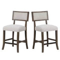 Royal Hampton Counter Stool Chair Set of 2, Dark Walnut Brown, Gray Seat