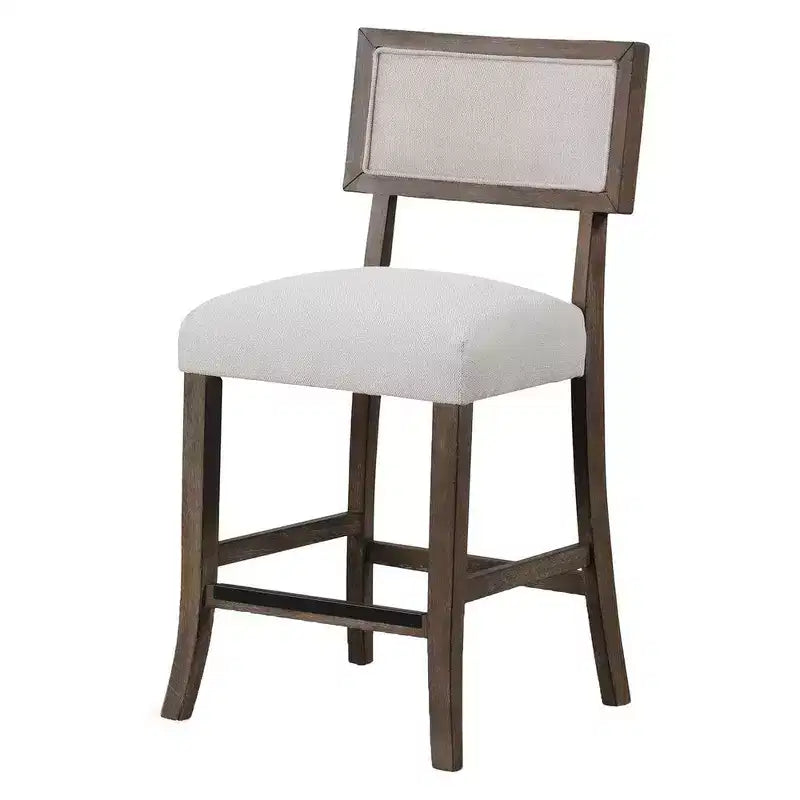 Royal Hampton Barhocker 2er-Set, Dunkles Walnussbraun, Grauer Sitz