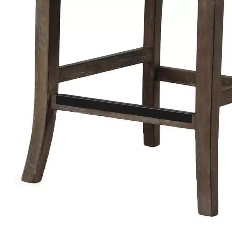 Royal Hampton Barhocker 2er-Set, Dunkles Walnussbraun, Grauer Sitz