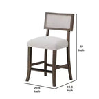 Royal Hampton Barhocker 2er-Set, Dunkles Walnussbraun, Grauer Sitz