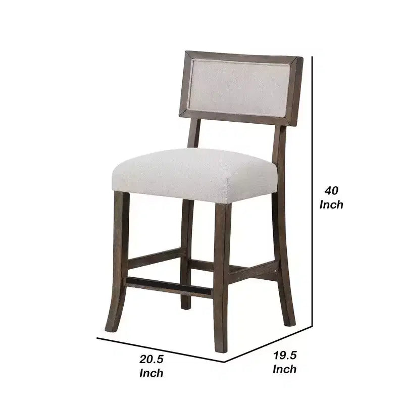Royal Hampton Barhocker 2er-Set, Dunkles Walnussbraun, Grauer Sitz