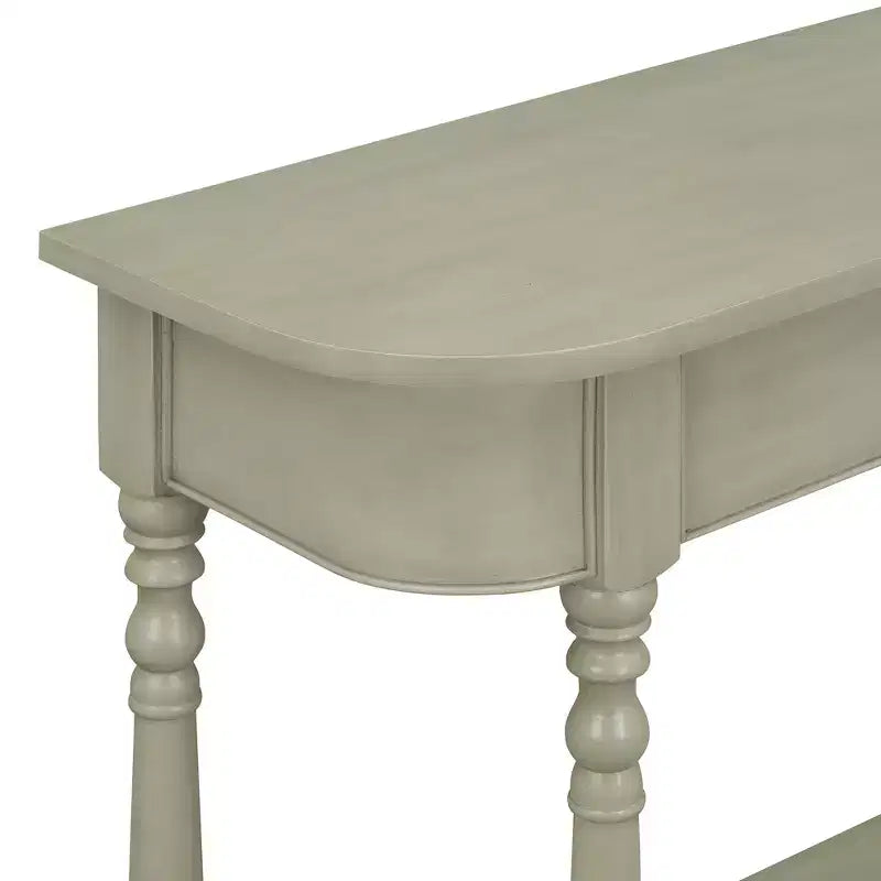 Vintage schmaler Konsolentisch mit Stauraum, Holz-Eingangstisch mit oberer Schublade und offenem Regal, Retro-Sofatisch für Eingangsbereich und Flur