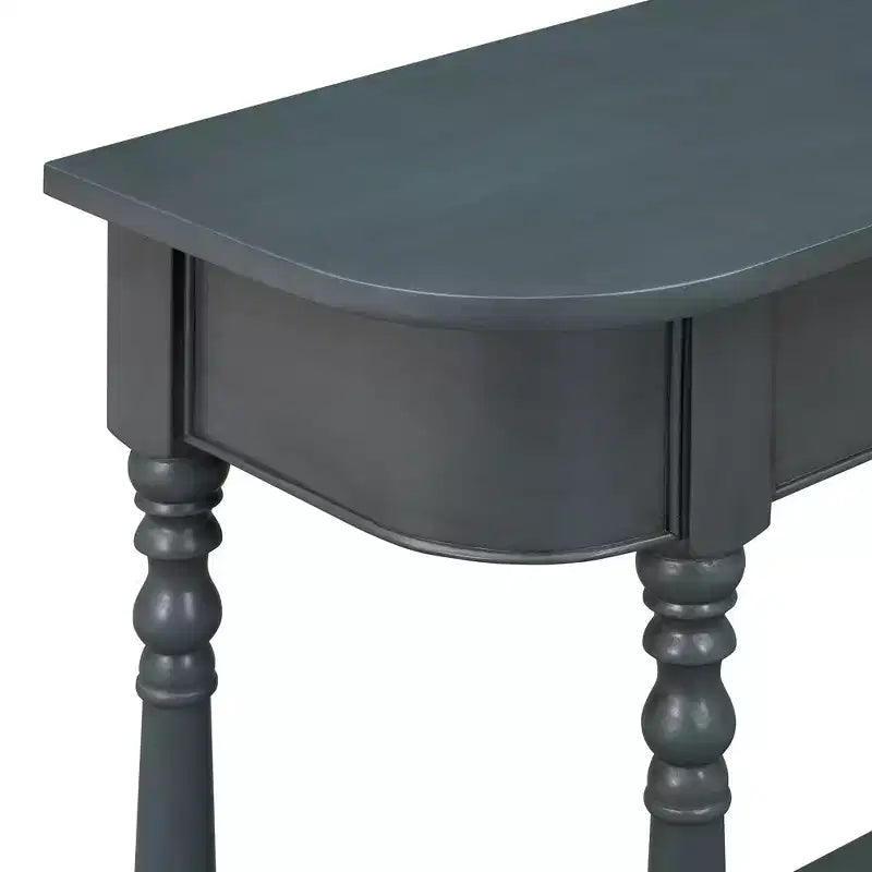 Vintage schmaler Konsolentisch mit Stauraum, Holz-Eingangstisch mit oberer Schublade und offenem Regal, Retro-Sofatisch für Eingangsbereich und Flur