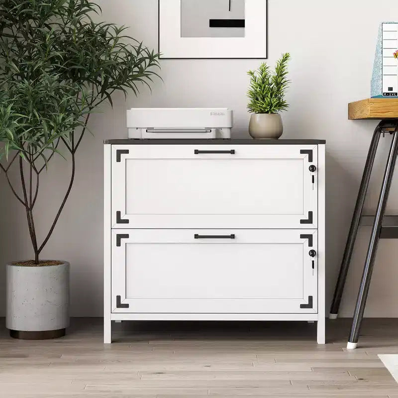 Farmhouse Lateral Filing Cabinet with Lock, Drawer File Cabinet for Home Office