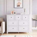 7-Schubladen-Kommode für Schlafzimmer, Holzschrank-Kommode Aufbewahrungsorganisator, breite moderne Kommode für Wohnzimmer,