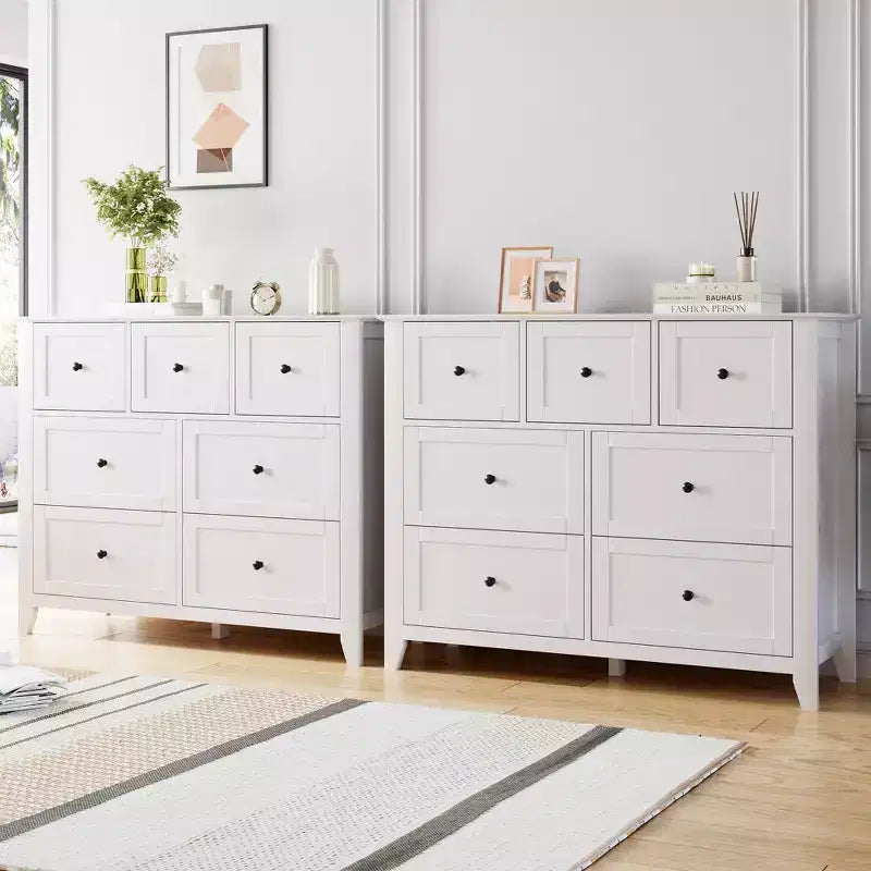 7-Schubladen-Kommode für Schlafzimmer, Holzschrank-Kommode Aufbewahrungsorganisator, breite moderne Kommode für Wohnzimmer,