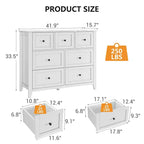 7-Schubladen-Kommode für Schlafzimmer, Holzschrank-Kommode Aufbewahrungsorganisator, breite moderne Kommode für Wohnzimmer,