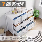 7-Schubladen-Kommode für Schlafzimmer, Holzschrank-Kommode Aufbewahrungsorganisator, breite moderne Kommode für Wohnzimmer,
