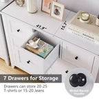 7-Schubladen-Kommode für Schlafzimmer, Holzschrank-Kommode Aufbewahrungsorganisator, breite moderne Kommode für Wohnzimmer,