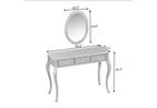 Luxuriöser Schminktisch mit 3-Schubladen-Konsole zur Aufbewahrung, Wandmontierter ovaler Spiegel, Elegante Beauty-Station für Schlafzimmer, Ankleidezimmer, Salon