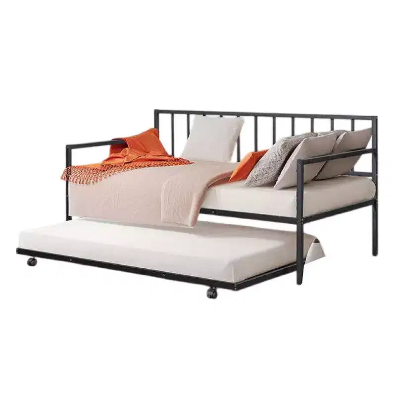 Royal Hampton Tagesbett mit Ausziehliege, schwarzes, offenes Metallgestell mit Lattenrost